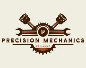 Wrench Mechanic Piston logo design