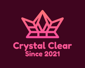 Geometric Crown Crystal logo design