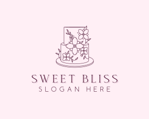 Wedding Floral Cake logo design