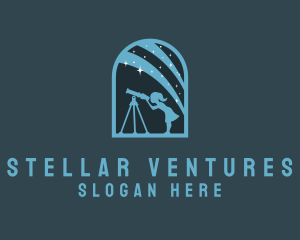 Star Astronomer Telescope logo design