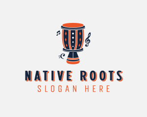 Musical Djembe Instrument logo design