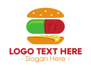 Hamburger - Hamburger Sandwich Pill logo design
