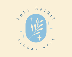 Sparkly Bohemian Leaf logo design