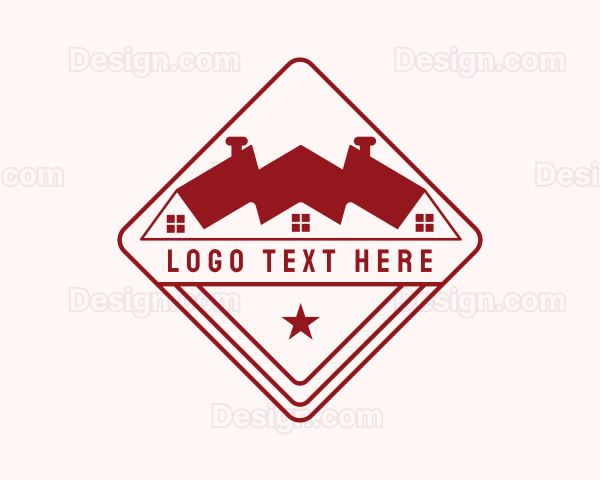 Roofing House Badge Logo