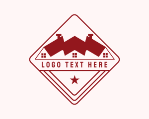 Roofing House Badge logo