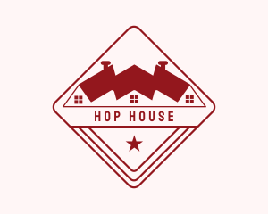 Roofing House Badge logo design