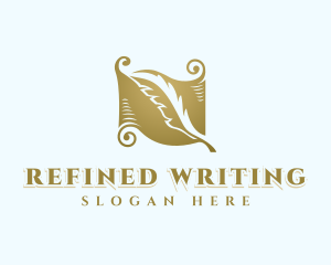 Writing Scroll Quill logo design