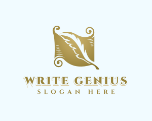 Writing Scroll Quill logo design