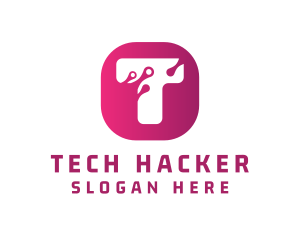 Cyber Tech Letter T logo design