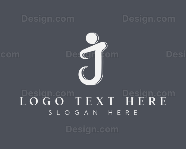 Elegant Beauty Calligraphic Letter J Logo