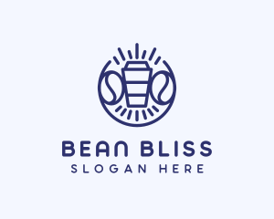 Blue Coffee Cup logo design