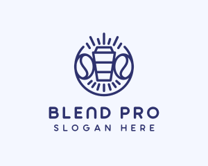 Blue Coffee Cup logo design