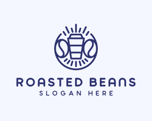 Blue Coffee Cup logo design