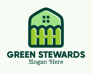 Green Home Backyard Fence logo design