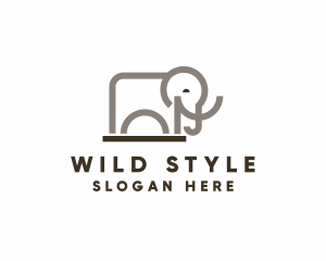 Geometric Wild Elephant Zoo logo design