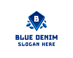 Blue Diamond Cubes logo design