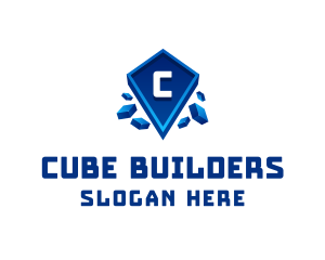 Blue Diamond Cubes logo design