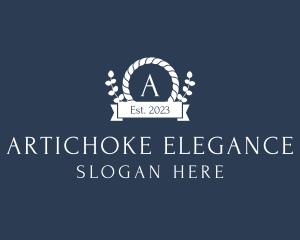 Elegant Floral Rope Banner logo design