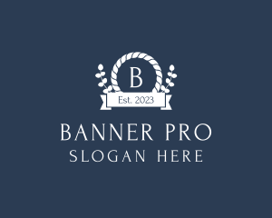 Elegant Floral Rope Banner logo design