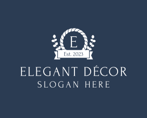 Elegant Floral Rope Banner logo design