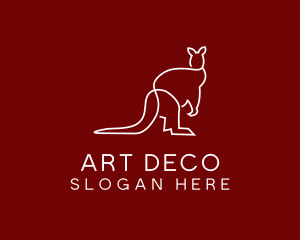 Wild Kangaroo Line Art logo design