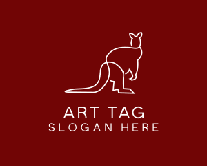 Wild Kangaroo Line Art logo design