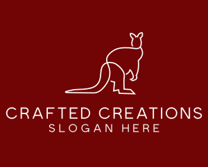 Wild Kangaroo Line Art logo design