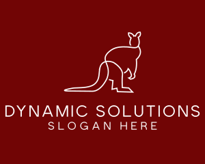 Wild Kangaroo Line Art logo design