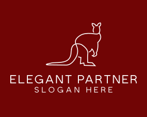 Wild Kangaroo Line Art logo design