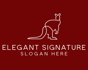 Wild Kangaroo Line Art logo design