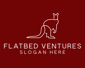 Wild Kangaroo Line Art logo design