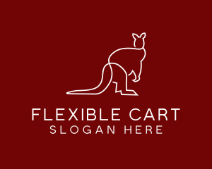 Wild Kangaroo Line Art logo design