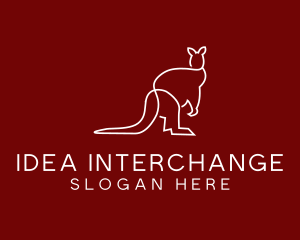 Wild Kangaroo Line Art logo design