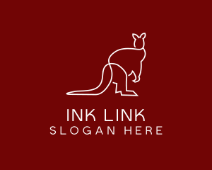 Wild Kangaroo Line Art logo design