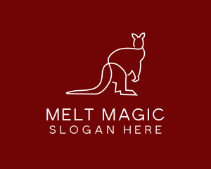 Wild Kangaroo Line Art logo design