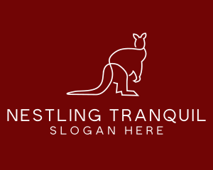 Wild Kangaroo Line Art logo design