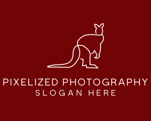 Wild Kangaroo Line Art logo design