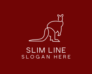 Wild Kangaroo Line Art logo design