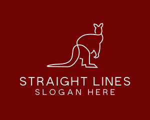 Wild Kangaroo Line Art logo design