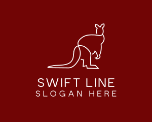 Wild Kangaroo Line Art logo design