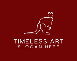 Wild Kangaroo Line Art logo design