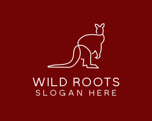 Wild Kangaroo Line Art logo design