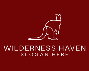 Wild Kangaroo Line Art logo design