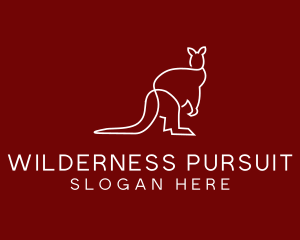 Wild Kangaroo Line Art logo design