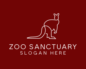 Wild Kangaroo Line Art logo design