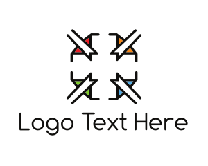Elegant Stained Glass Cross logo design