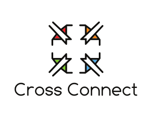 Elegant Stained Glass Cross logo