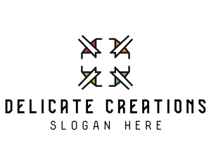 Elegant Stained Glass Cross logo design