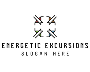 Elegant Stained Glass Cross logo design