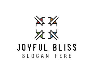 Elegant Stained Glass Cross logo design